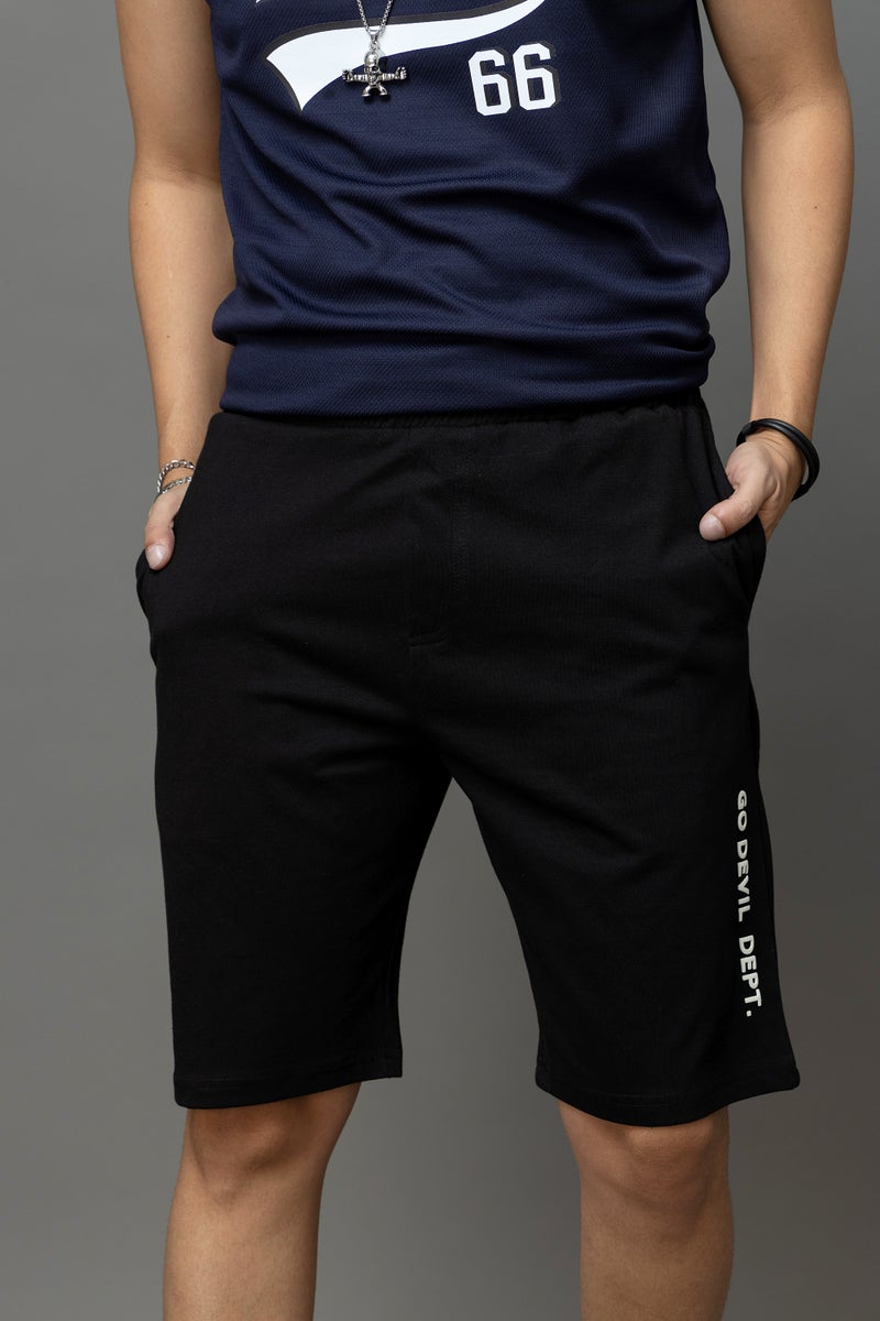 Go Devil Black Casual Shorts For Men - Image 1